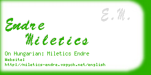 endre miletics business card